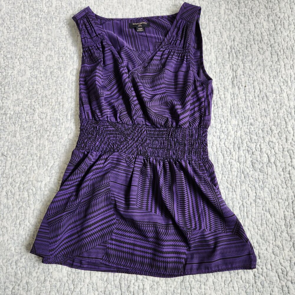 Banana Republic Sleeveless Top with Gathered Waist, SIze PXXS